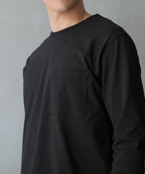 ブラック 長袖カットソー ポケット付き 楽天市場】ポケット付き ロンtの通販