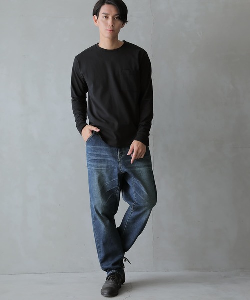 osharewalker（オシャレウォーカー）の「【廃盤】『胸ポケット付きロンT』（Tシャツ/カットソー・メンズ・ブラック/オフホワイト/カーキ/グレイッシュブルー・2/3）」の19枚目の写真