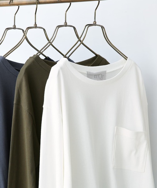osharewalker（オシャレウォーカー）の「【廃盤】『胸ポケット付きロンT』（Tシャツ/カットソー・メンズ・ブラック/オフホワイト/カーキ/グレイッシュブルー・2/3）」の21枚目の写真