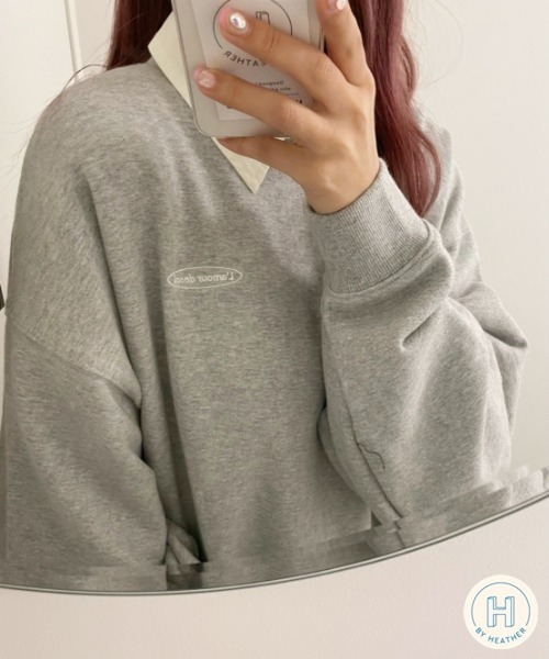 Heather（ヘザー）の「HOLiCウラケプルオーバー　214600（スウェット・レディース・アイボリー/ブラック/グレー・M/XL）」の3枚目の写真