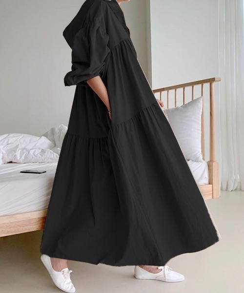 La-gemme（ラジェム）の「フード付きルーズワンピース（ワンピース・レディース・ライトグレー/ブラック/ネイビー/ブラウン/カーキ・フリー）」の13枚目の写真