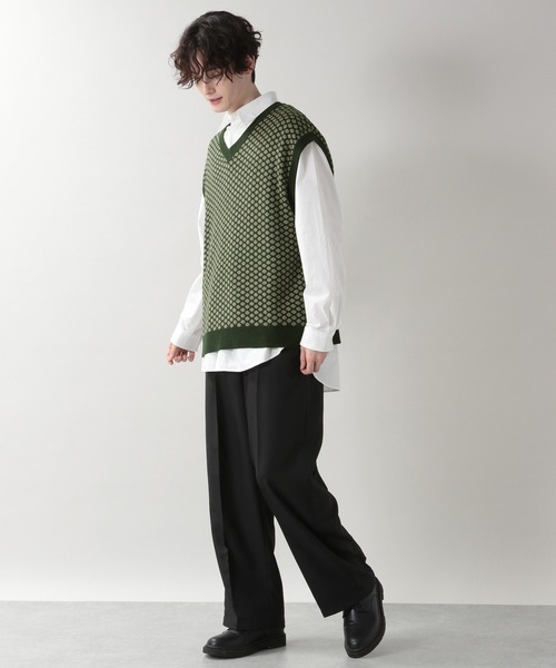 RAGEBLUE（レイジブルー）の「ジャガードニットベスト/214795（ベスト・メンズ・グリーン/ブラック・MEDIUM/LARGE）」の13枚目の写真