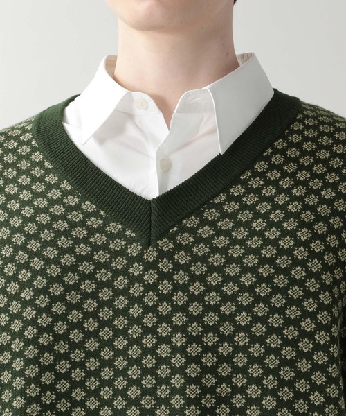 RAGEBLUE（レイジブルー）の「ジャガードニットベスト/214795（ベスト・メンズ・グリーン/ブラック・MEDIUM/LARGE）」の3枚目の写真