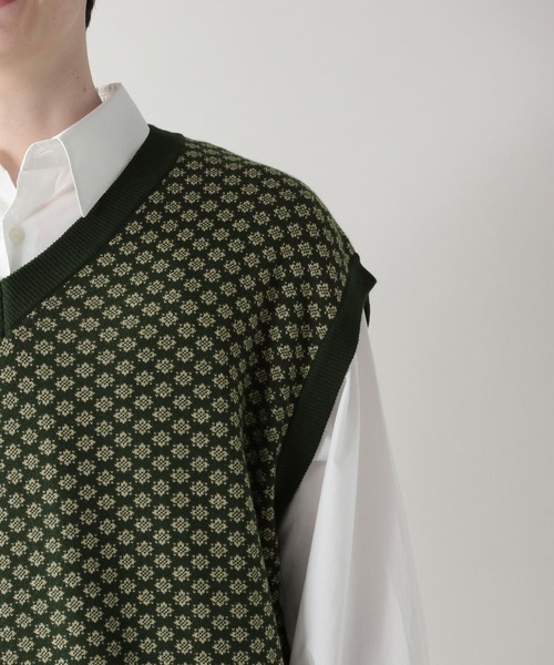 RAGEBLUE（レイジブルー）の「ジャガードニットベスト/214795（ベスト・メンズ・グリーン/ブラック・MEDIUM/LARGE）」の5枚目の写真