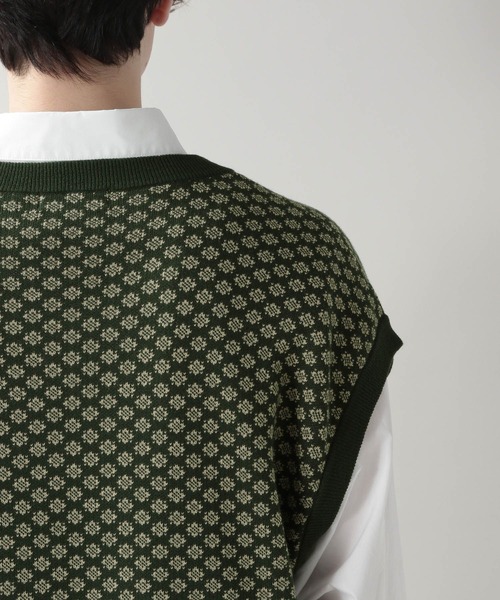 RAGEBLUE（レイジブルー）の「ジャガードニットベスト/214795（ベスト・メンズ・グリーン/ブラック・MEDIUM/LARGE）」の7枚目の写真
