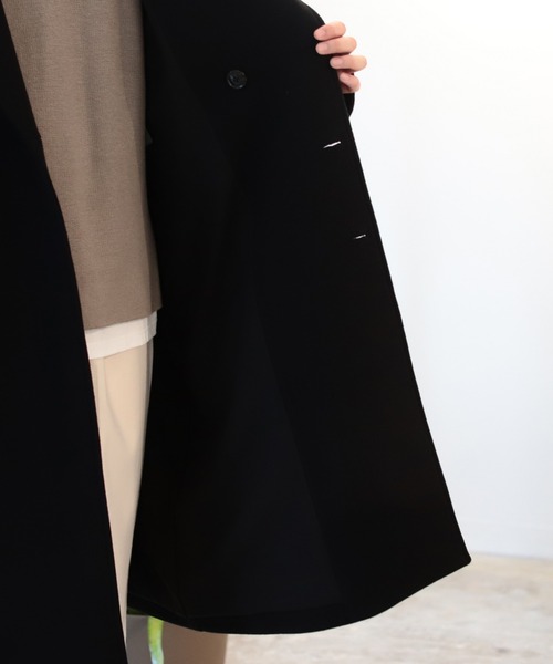 BeAMS DOT（ビームスドット）の「【WEB限定】BeAMS DOT / ロングダブルチェスターコート（チェスターコート・メンズ・ブラック/ダークブラウン・MEDIUM/LARGE）」の4枚目の写真