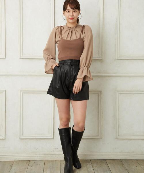 Allamanda（アラマンダ）の「フェイク／レザーキュロットパンツ（その他パンツ・レディース・ブラック/ベージュ/ブラウン/アイボリー・M）」の14枚目の写真