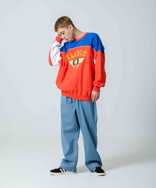 XLARGE（エクストララージ）の「PILOT LOGO PANELED CREWNECK SWEAT（スウェット・メンズ・ホワイト/ブラック/レッド・S/M/L/XL）」の16枚目の写真