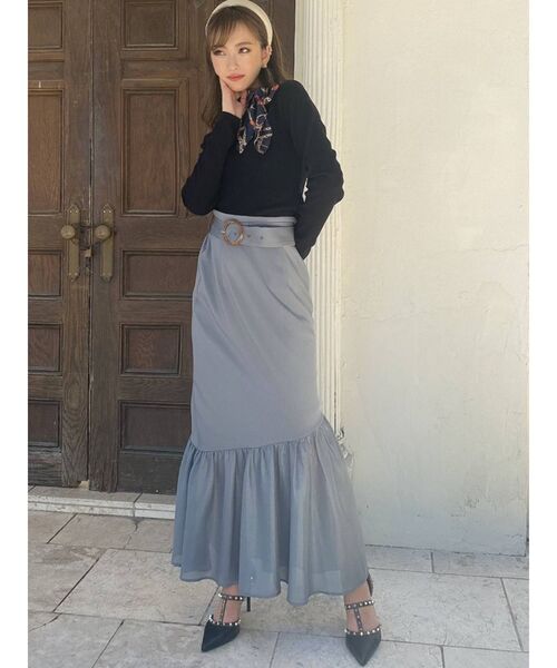 RESEXXY（リゼクシー）の「スカーフデザインニットTOPS（ニット/セーター・レディース・ホワイト/ブラック/ベージュ/キャメル・FREE）」の16枚目の写真