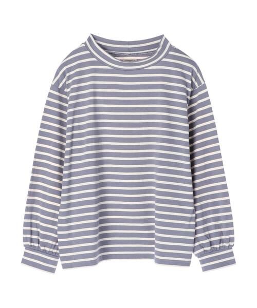 CRAFT STANDARD BOUTIQUE（クラフトスタンダードブティック）の「モックネックボーダープルオーバー　＊（Tシャツ/カットソー・レディース・チャコールグレー/オフホワイト/ブルー/グリーン・FREE）」の8枚目の写真