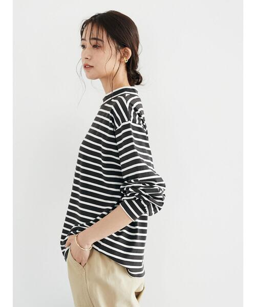 CRAFT STANDARD BOUTIQUE（クラフトスタンダードブティック）の「モックネックボーダープルオーバー　＊（Tシャツ/カットソー・レディース・チャコールグレー/オフホワイト/ブルー/グリーン・FREE）」の15枚目の写真