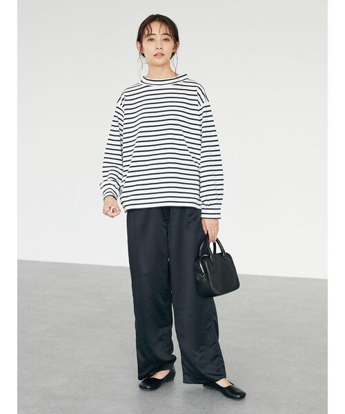 CRAFT STANDARD BOUTIQUE（クラフトスタンダードブティック）の「モックネックボーダープルオーバー　＊（Tシャツ/カットソー・レディース・チャコールグレー/オフホワイト/ブルー/グリーン・FREE）」の22枚目の写真