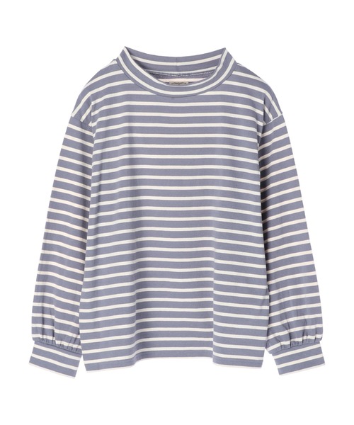 CRAFT STANDARD BOUTIQUE（クラフトスタンダードブティック）の「モックネックボーダープルオーバー　＊（Tシャツ/カットソー・レディース・チャコールグレー/オフホワイト/ブルー/グリーン・FREE）」の4枚目の写真