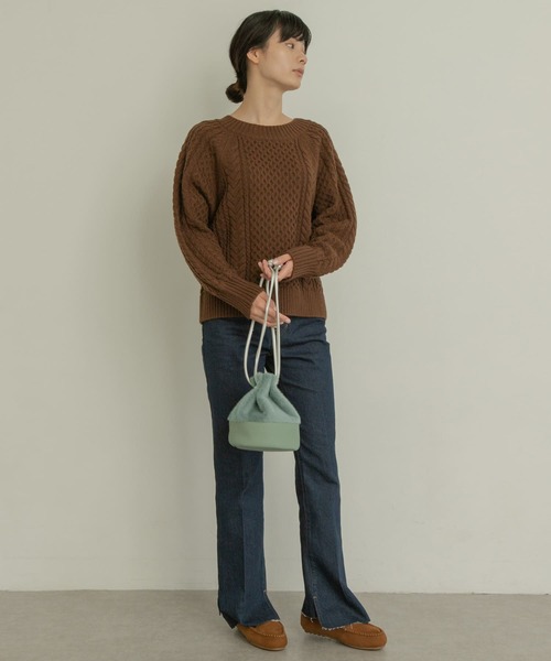 RODE SKO(ロデスコ)の「MAUD ふわエコファーキンチャク∴(ハンドバッグ・レディース・ブラック/ベージュ/ミント・ONE)」の11枚目の写真