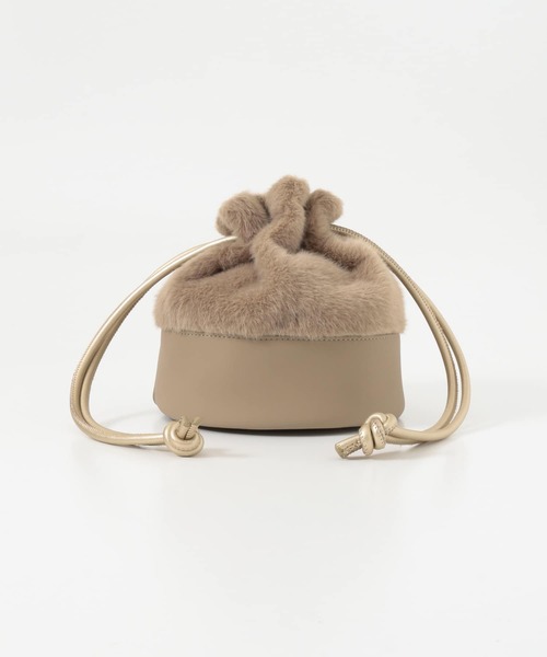 RODE SKO(ロデスコ)の「MAUD ふわエコファーキンチャク∴(ハンドバッグ・レディース・ブラック/ベージュ/ミント・ONE)」の9枚目の写真