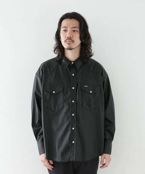 Wrangler（ラングラー）の「Wrangler　SYNTHETIC LEATHER 127MW（シャツ/ブラウス・メンズ・ブラック/ブラウン・MEDIUM/LARGE）」の6枚目の写真