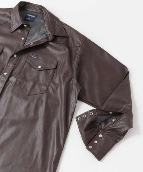Wrangler（ラングラー）の「Wrangler　SYNTHETIC LEATHER 127MW（シャツ/ブラウス・メンズ・ブラック/ブラウン・MEDIUM/LARGE）」の14枚目の写真