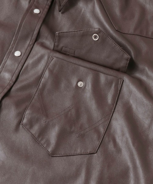 Wrangler（ラングラー）の「Wrangler　SYNTHETIC LEATHER 127MW（シャツ/ブラウス・メンズ・ブラック/ブラウン・MEDIUM/LARGE）」の13枚目の写真