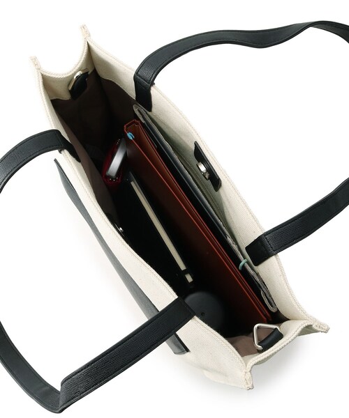 tk.TAKEO KIKUCHI(ティーケータケオキクチ)の「◆撥水キャンバス2WAYトートバッグ(ユニセックスアイテム)(トートバッグ・メンズ・ホワイト系5/ブラック系4・00)」の14枚目の写真