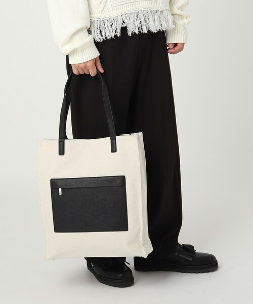 tk.TAKEO KIKUCHI(ティーケータケオキクチ)の「◆撥水キャンバス2WAYトートバッグ(ユニセックスアイテム)(トートバッグ・メンズ・ホワイト系5/ブラック系4・00)」の15枚目の写真