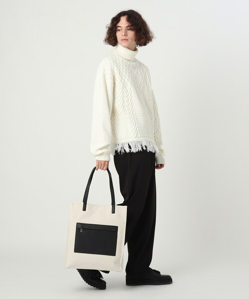 tk.TAKEO KIKUCHI(ティーケータケオキクチ)の「◆撥水キャンバス2WAYトートバッグ(ユニセックスアイテム)(トートバッグ・メンズ・ホワイト系5/ブラック系4・00)」の17枚目の写真