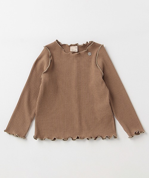 petit main（プティマイン）の「【GOODPRICE】テレコメロー長T（Tシャツ/カットソー・キッズ・ライトブルー/ブラック/キャメル/キナリ/ライトピンク・80ｃｍ/90cm/110cm/100cm/120cm/130cm）」の4枚目の写真