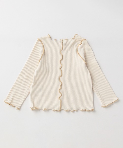 petit main（プティマイン）の「【GOODPRICE】テレコメロー長T（Tシャツ/カットソー・キッズ・ライトブルー/ブラック/キャメル/キナリ/ライトピンク・80ｃｍ/90cm/110cm/100cm/120cm/130cm）」の7枚目の写真