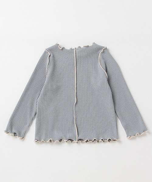 petit main（プティマイン）の「【GOODPRICE】テレコメロー長T（Tシャツ/カットソー・キッズ・ライトブルー/ブラック/キャメル/キナリ/ライトピンク・80ｃｍ/90cm/110cm/100cm/120cm/130cm）」の9枚目の写真