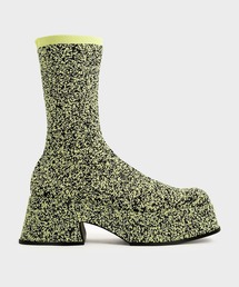 CHARLES & KEITH | ニットプラットフォーム ソックスブーツ / Knitted Platform Sock Boots(ブーツ)