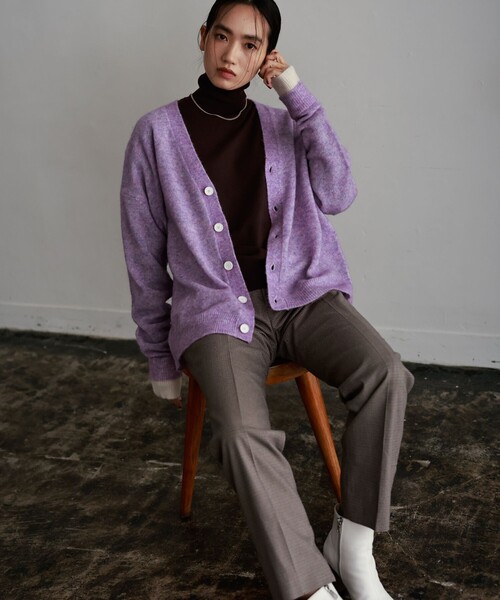 LOVELESS(ラブレス)の「【UNISEX】ウールモヘヤオーバーサイズカーディガン(カーディガン/ボレロ・メンズ・ベージュ系その他5/グレー系その他2/パープル系その他・M/S/L)」の15枚目の写真