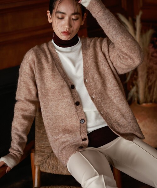 LOVELESS(ラブレス)の「【UNISEX】ウールモヘヤオーバーサイズカーディガン(カーディガン/ボレロ・メンズ・ベージュ系その他5/グレー系その他2/パープル系その他・M/S/L)」の12枚目の写真