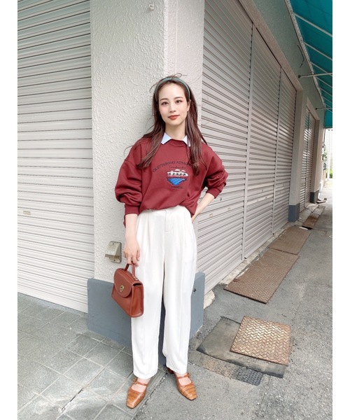 JUMELLE（ジュメロ）の「ユニバーシティスウェット（スウェット・レディース・ネイビー/ワインレッド・FREE）」の13枚目の写真