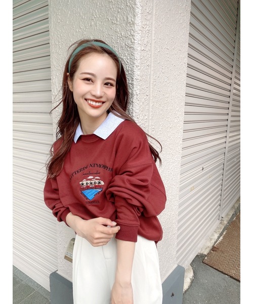 JUMELLE（ジュメロ）の「ユニバーシティスウェット（スウェット・レディース・ネイビー/ワインレッド・FREE）」の16枚目の写真