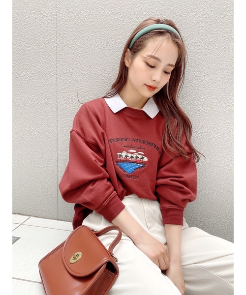 JUMELLE（ジュメロ）の「ユニバーシティスウェット（スウェット・レディース・ネイビー/ワインレッド・FREE）」の9枚目の写真