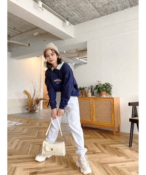 JUMELLE（ジュメロ）の「ユニバーシティスウェット（スウェット・レディース・ネイビー/ワインレッド・FREE）」の10枚目の写真