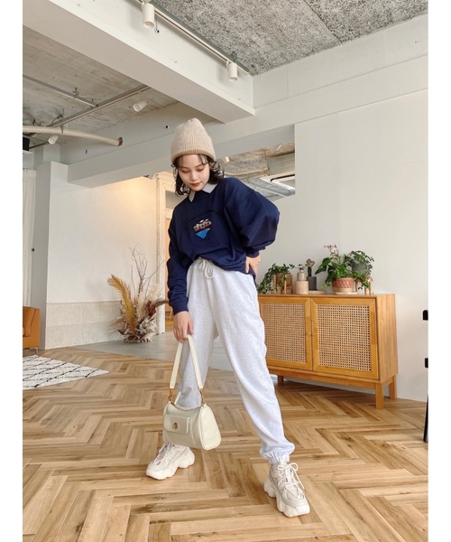 JUMELLE（ジュメロ）の「ユニバーシティスウェット（スウェット・レディース・ネイビー/ワインレッド・FREE）」の18枚目の写真