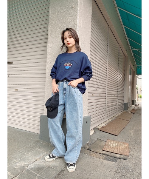 JUMELLE（ジュメロ）の「ユニバーシティスウェット（スウェット・レディース・ネイビー/ワインレッド・FREE）」の7枚目の写真