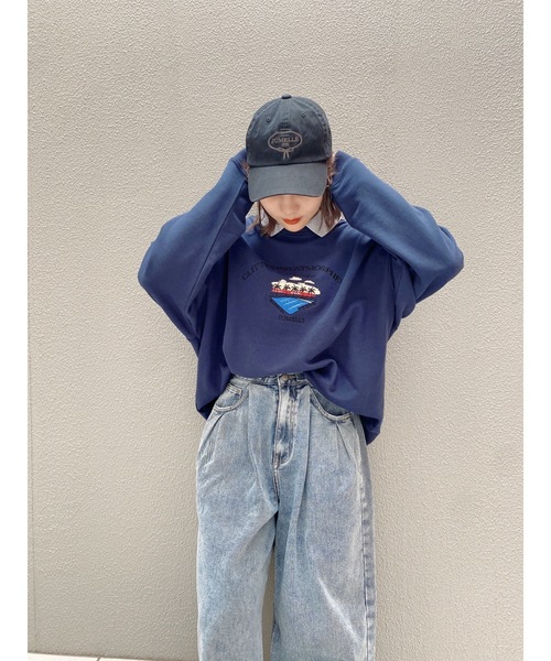 JUMELLE（ジュメロ）の「ユニバーシティスウェット（スウェット・レディース・ネイビー/ワインレッド・FREE）」の12枚目の写真