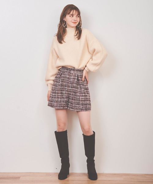 31 Sons de mode（トランテアン　ソン　ドゥ　モード）の「ツイードショートパンツ（その他パンツ・レディース・ブラック/レッド/ラベンダー・38/36）」の12枚目の写真