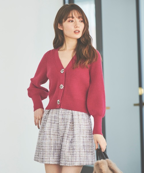 31 Sons de mode（トランテアン　ソン　ドゥ　モード）の「ツイードショートパンツ（その他パンツ・レディース・ブラック/レッド/ラベンダー・38/36）」の21枚目の写真