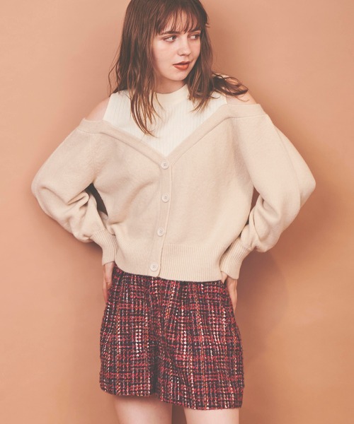 31 Sons de mode（トランテアン　ソン　ドゥ　モード）の「ツイードショートパンツ（その他パンツ・レディース・ブラック/レッド/ラベンダー・38/36）」の6枚目の写真