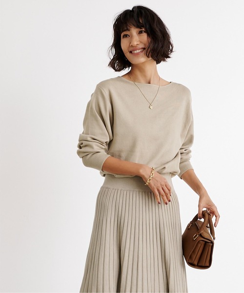 UR'S(ユアーズ)の「プリーツニットワンピース(ワンピース・レディース・ブラック/ベージュ/パープル・S/M/L)」の11枚目の写真