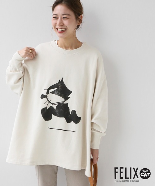 JOURNAL STANDARD relume(ジャーナルスタンダード レリューム)の「【FELIX THE CAT/フィリックス・ザ・キャット】 スリットスウェット◆(スウェット・レディース・グレー/ナチュラル・FREE)」の1枚目の写真