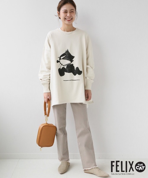 JOURNAL STANDARD relume(ジャーナルスタンダード レリューム)の「【FELIX THE CAT/フィリックス・ザ・キャット】 スリットスウェット◆(スウェット・レディース・グレー/ナチュラル・FREE)」の3枚目の写真