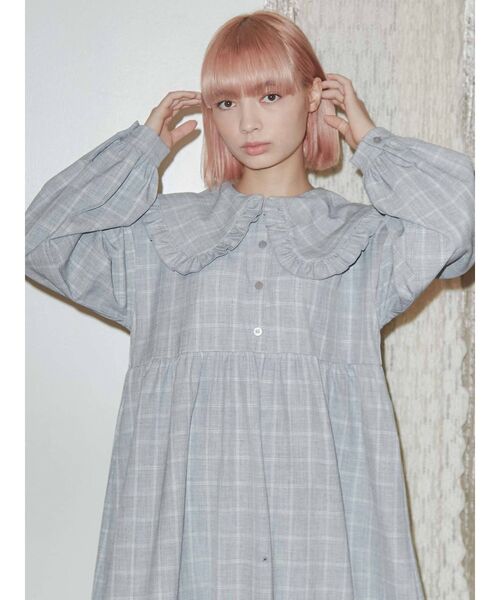 merry jenny（メリージェニー）の「フリルチェック2wayワンピース（ワンピース・レディース・ベージュ/ピンク/ブルー・FREE）」の9枚目の写真