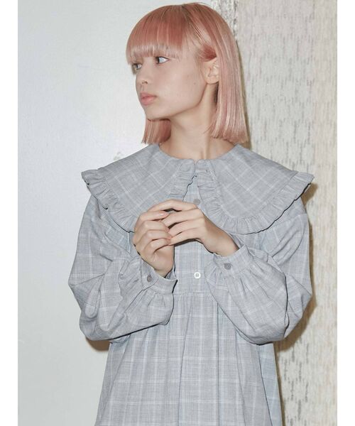 merry jenny（メリージェニー）の「フリルチェック2wayワンピース（ワンピース・レディース・ベージュ/ピンク/ブルー・FREE）」の10枚目の写真