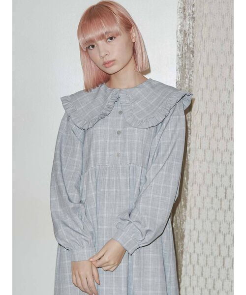 merry jenny（メリージェニー）の「フリルチェック2wayワンピース（ワンピース・レディース・ベージュ/ピンク/ブルー・FREE）」の11枚目の写真