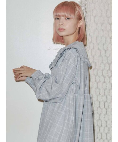 merry jenny（メリージェニー）の「フリルチェック2wayワンピース（ワンピース・レディース・ベージュ/ピンク/ブルー・FREE）」の12枚目の写真