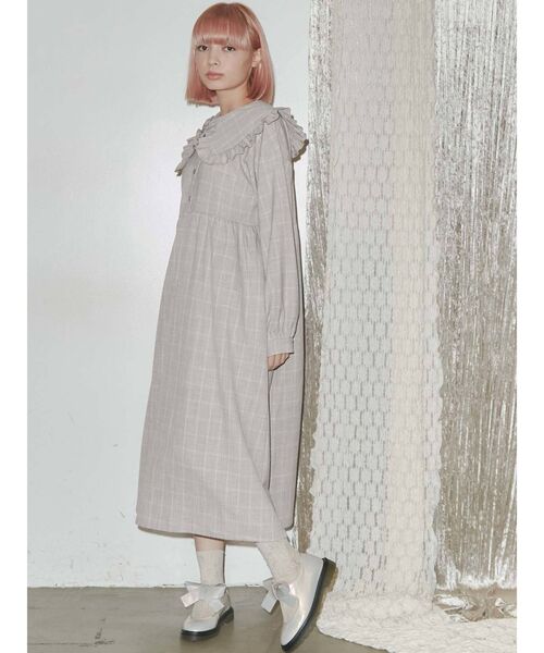 merry jenny（メリージェニー）の「フリルチェック2wayワンピース（ワンピース・レディース・ベージュ/ピンク/ブルー・FREE）」の15枚目の写真