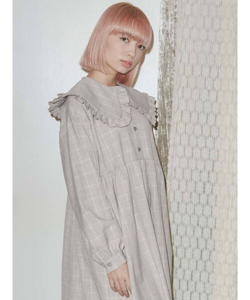 merry jenny（メリージェニー）の「フリルチェック2wayワンピース（ワンピース・レディース・ベージュ/ピンク/ブルー・FREE）」の19枚目の写真